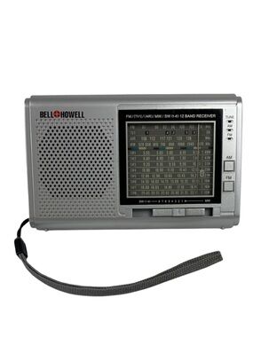 Vintage Bell + Howell Gray Portable AM/FM/SW Radio Tested and Works